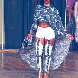 Cape with Shorts with attached leggings